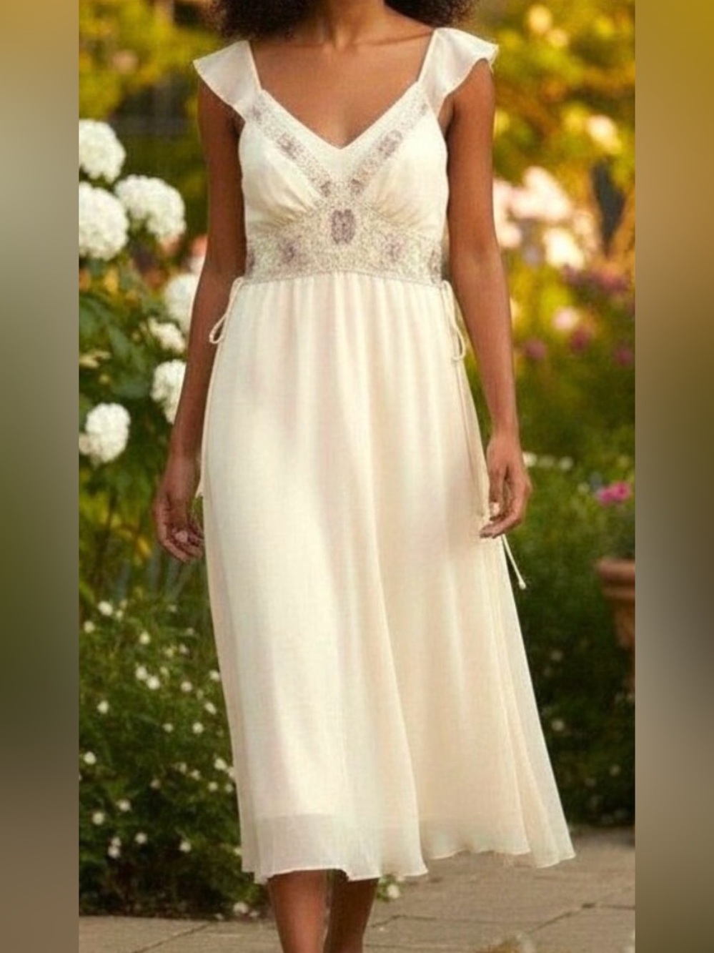 NWT Vintage 100% Silk Women Jonathan Martin Dress in Ivory Size 16‎